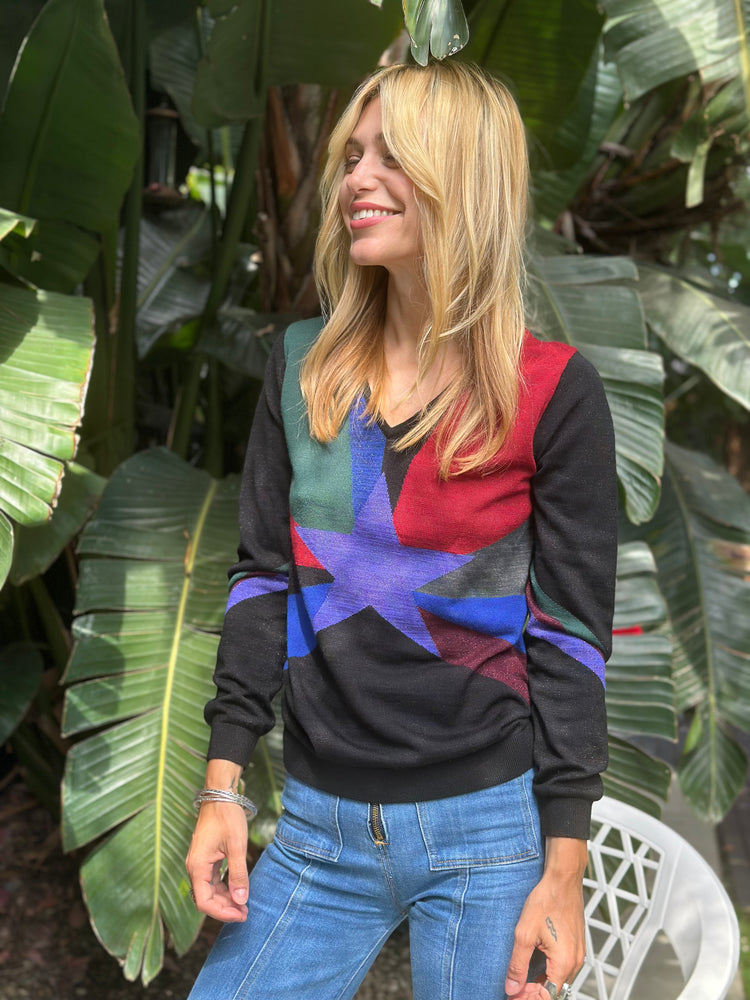 
                  
                    Stardust Vneck sweater 1
                  
                