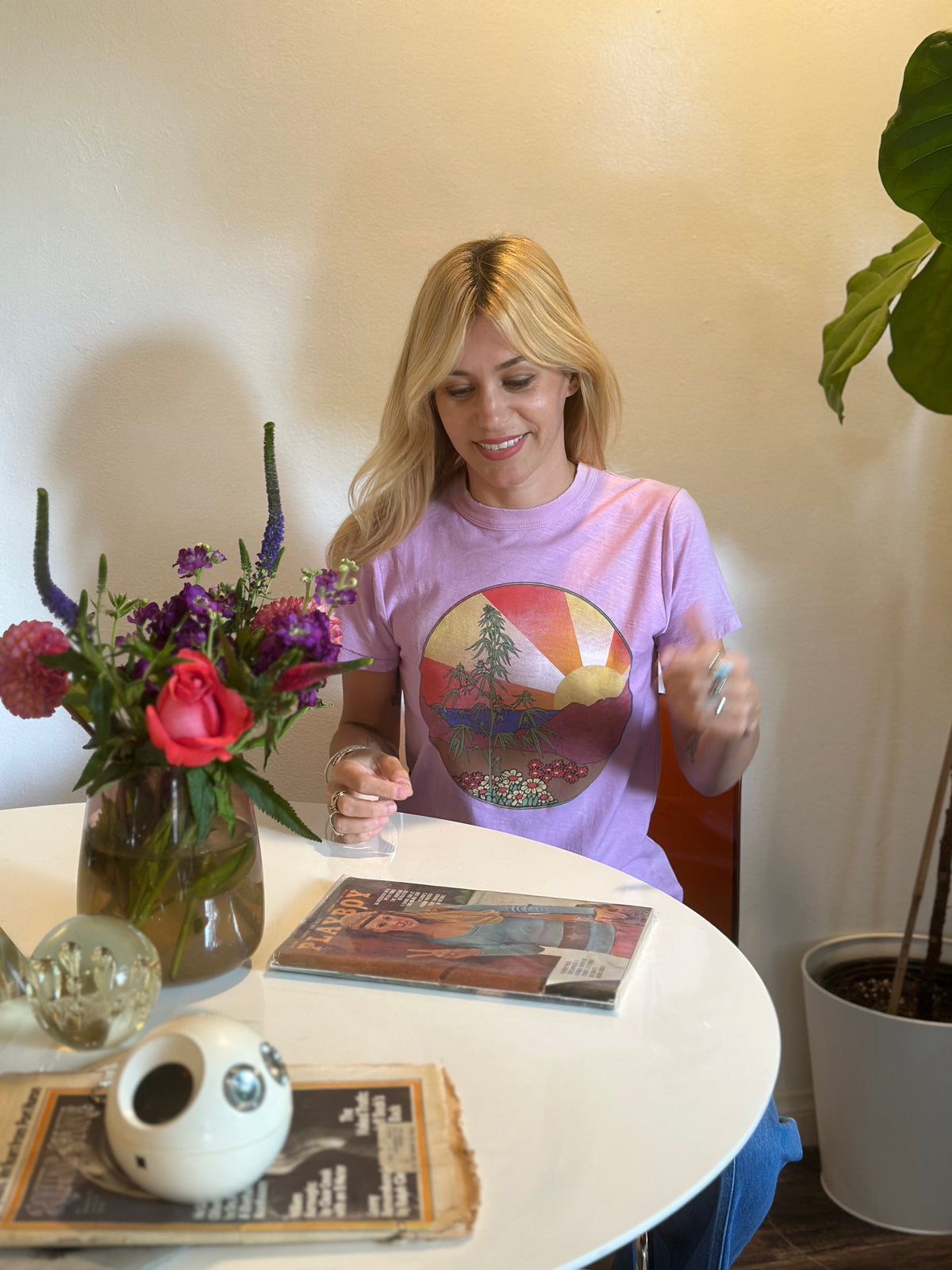 High Times tee in lilac