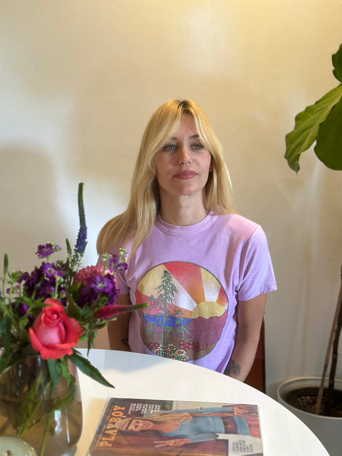 High Times tee in lilac