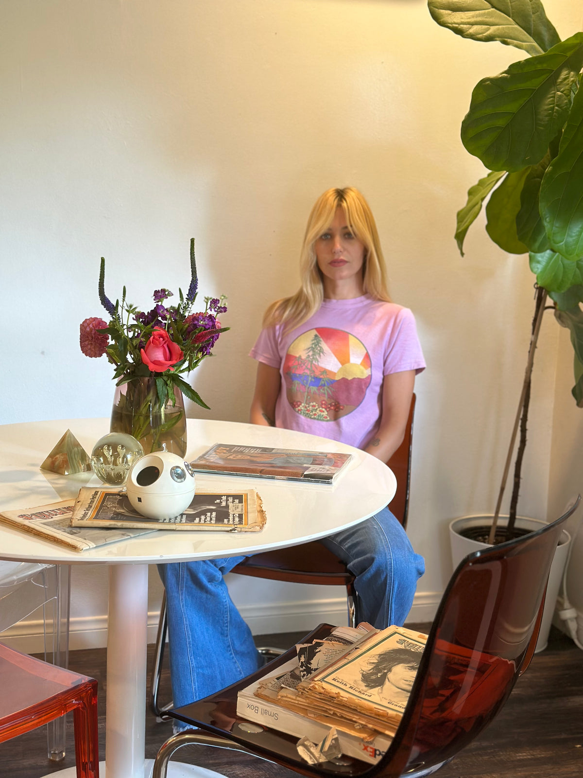 High Times tee in lilac