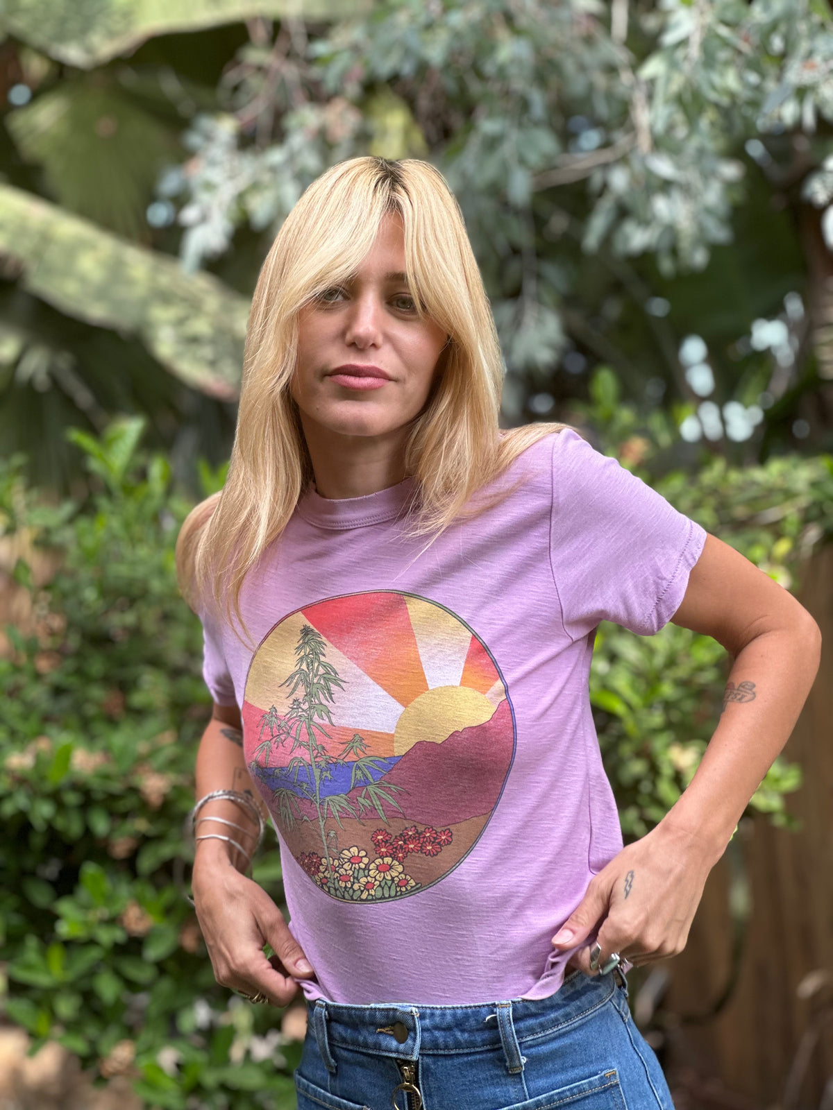 High Times tee in lilac