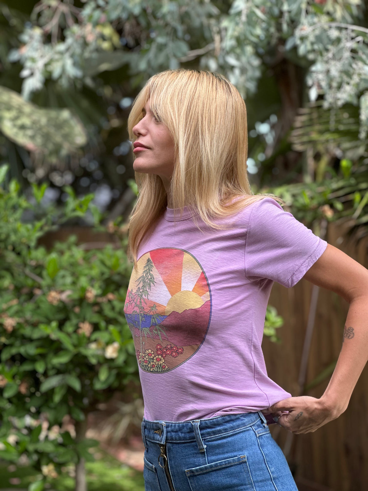 High Times tee in lilac