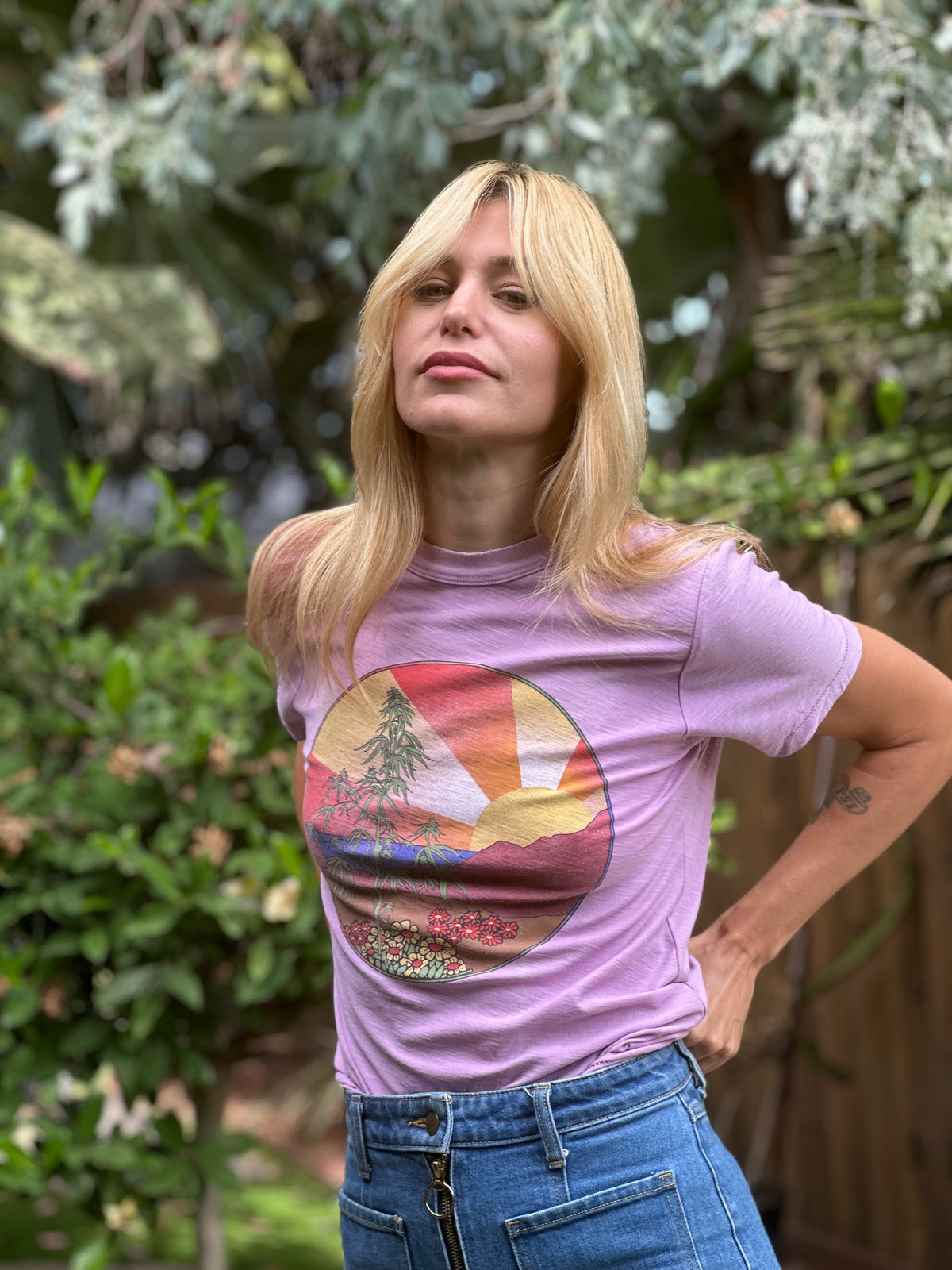 High Times tee in lilac
