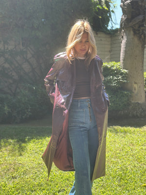 
                  
                    Nouvelle Vague trench in wine
                  
                