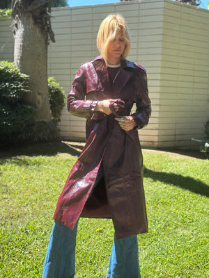
                  
                    Nouvelle Vague trench in wine
                  
                