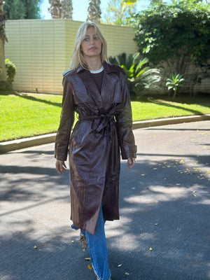 
                  
                    Nouvelle Vague trench in wine
                  
                