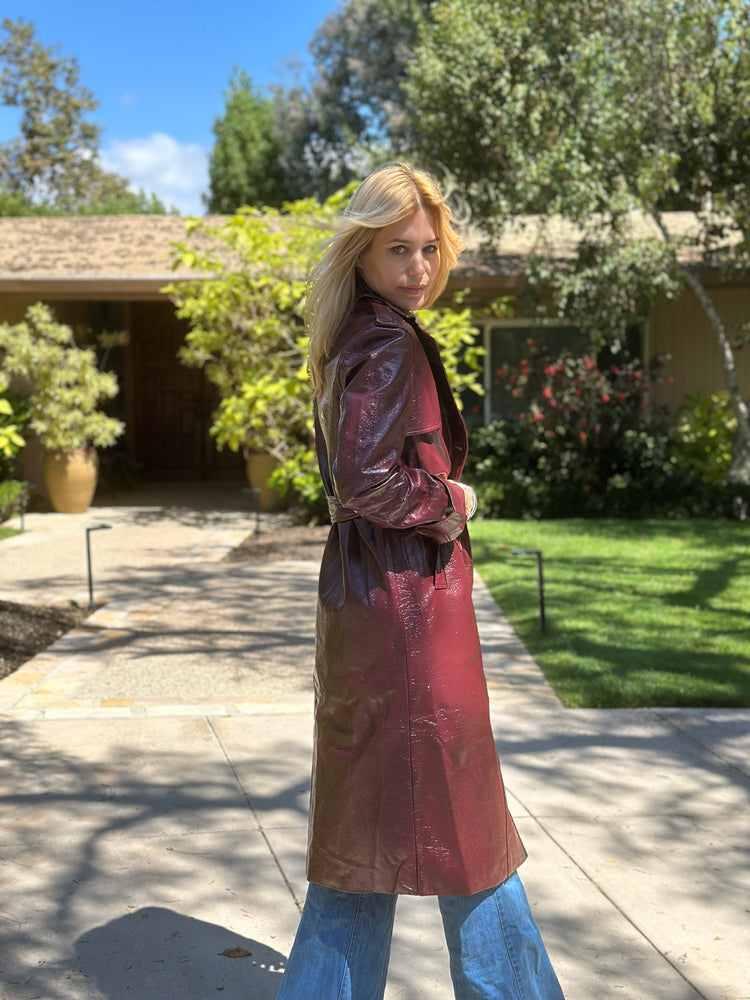 
                  
                    Nouvelle Vague trench in wine
                  
                