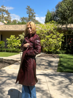 
                  
                    Nouvelle Vague trench in wine
                  
                