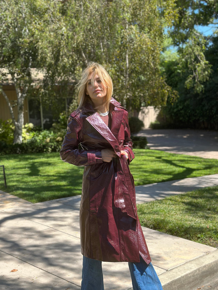 
                  
                    Nouvelle Vague trench in wine
                  
                