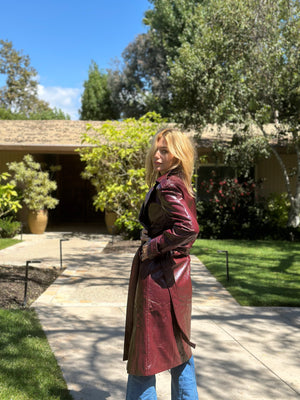 
                  
                    Nouvelle Vague trench in wine
                  
                