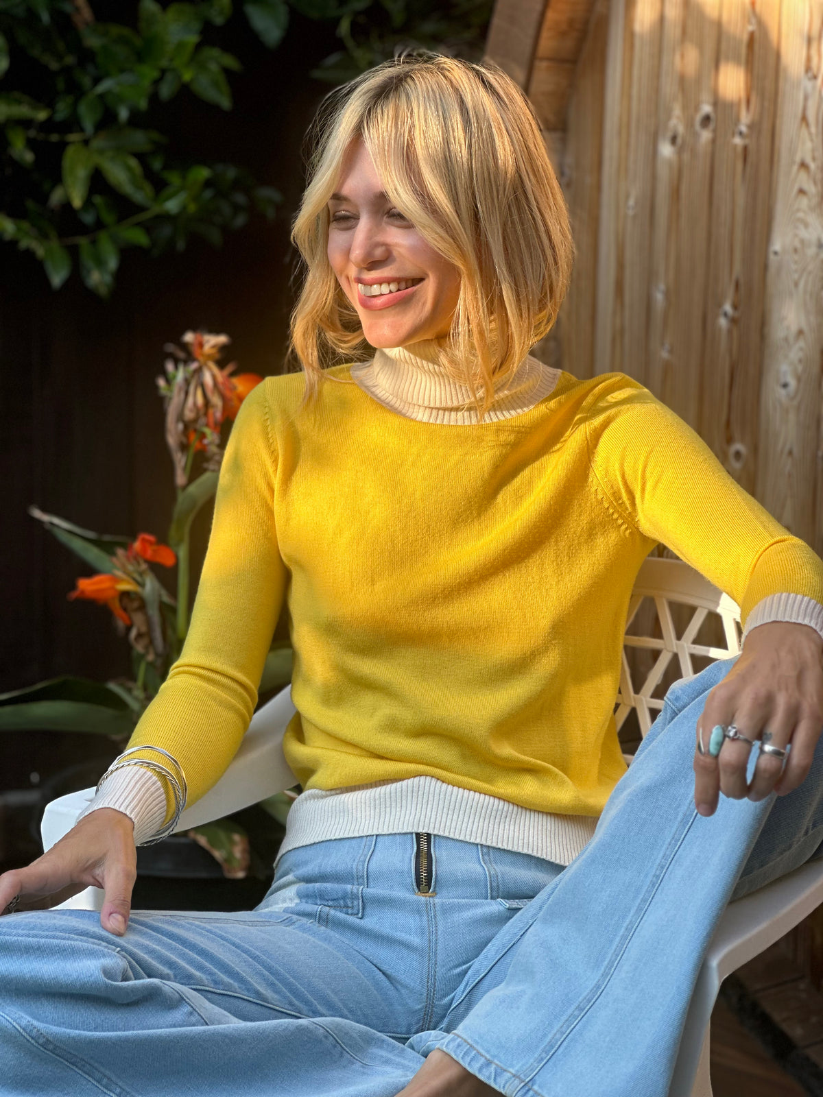 Camille turtleneck in sunshine