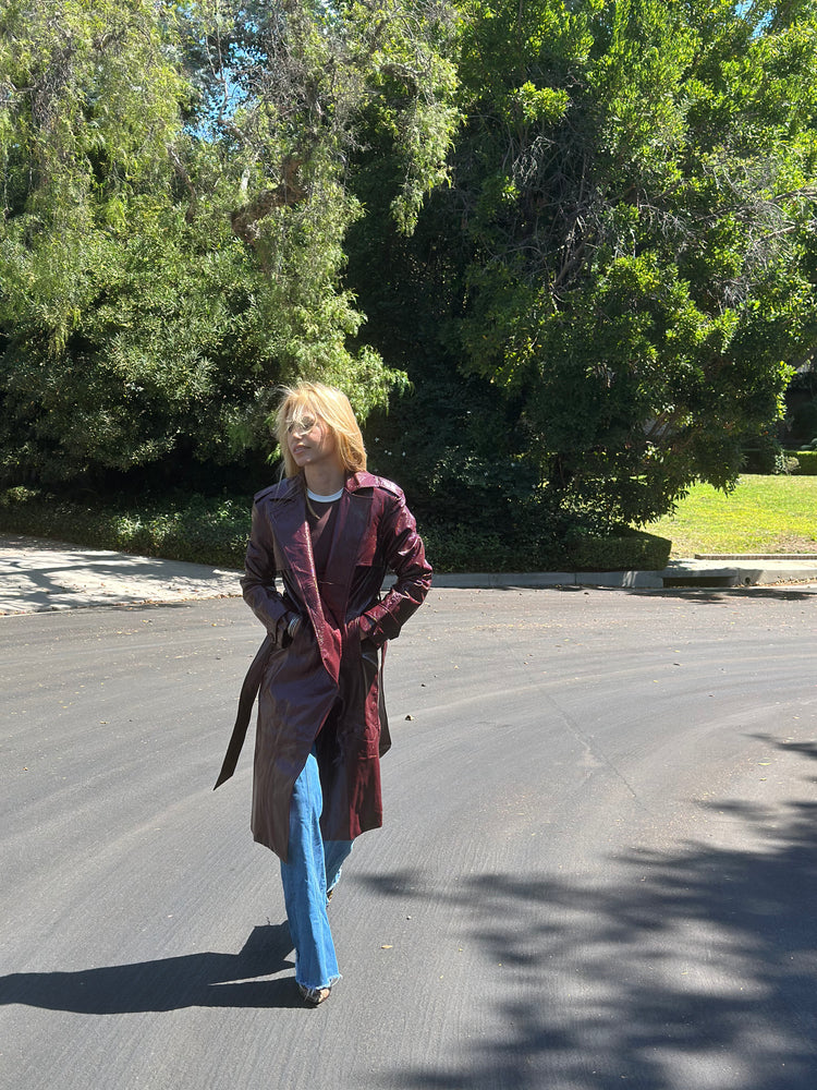
                  
                    Nouvelle Vague trench in wine
                  
                
