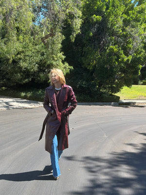 
                  
                    Nouvelle Vague trench in wine
                  
                