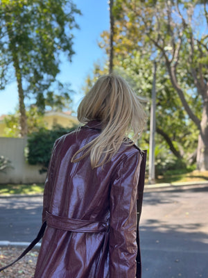 
                  
                    Nouvelle Vague trench in wine
                  
                