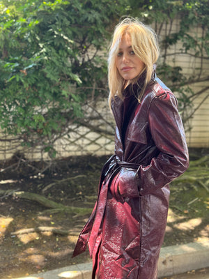 
                  
                    Nouvelle Vague trench in wine
                  
                