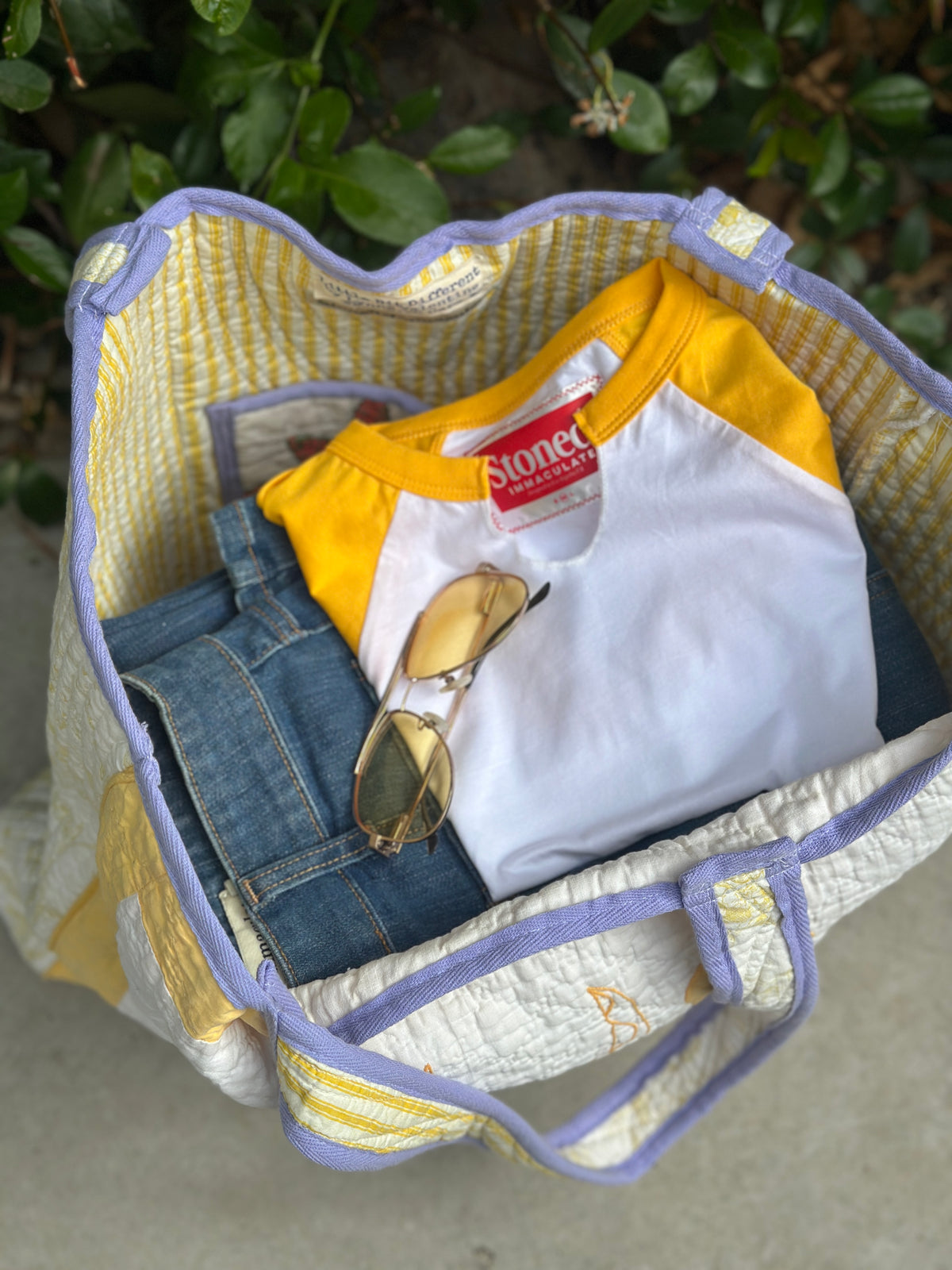 Hello Sunshine quilted tote FINAL SALE