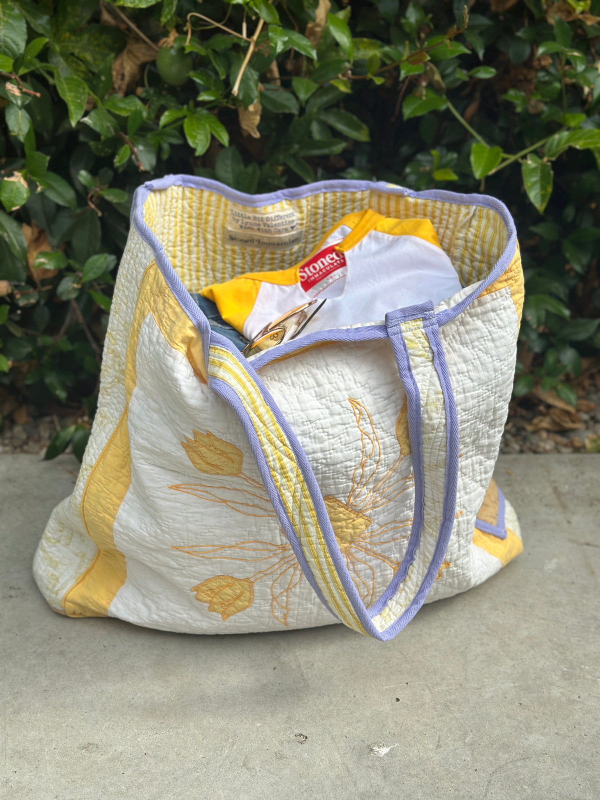 Hello Sunshine quilted tote FINAL SALE
