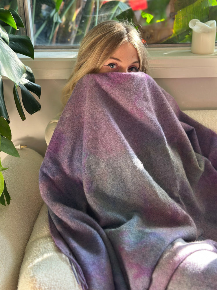 
                  
                    Purple Haze Hand-Dyed Cashmere Blanket
                  
                