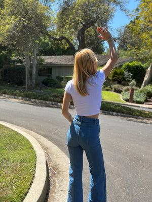 
                  
                    Rebel Yell top in white
                  
                