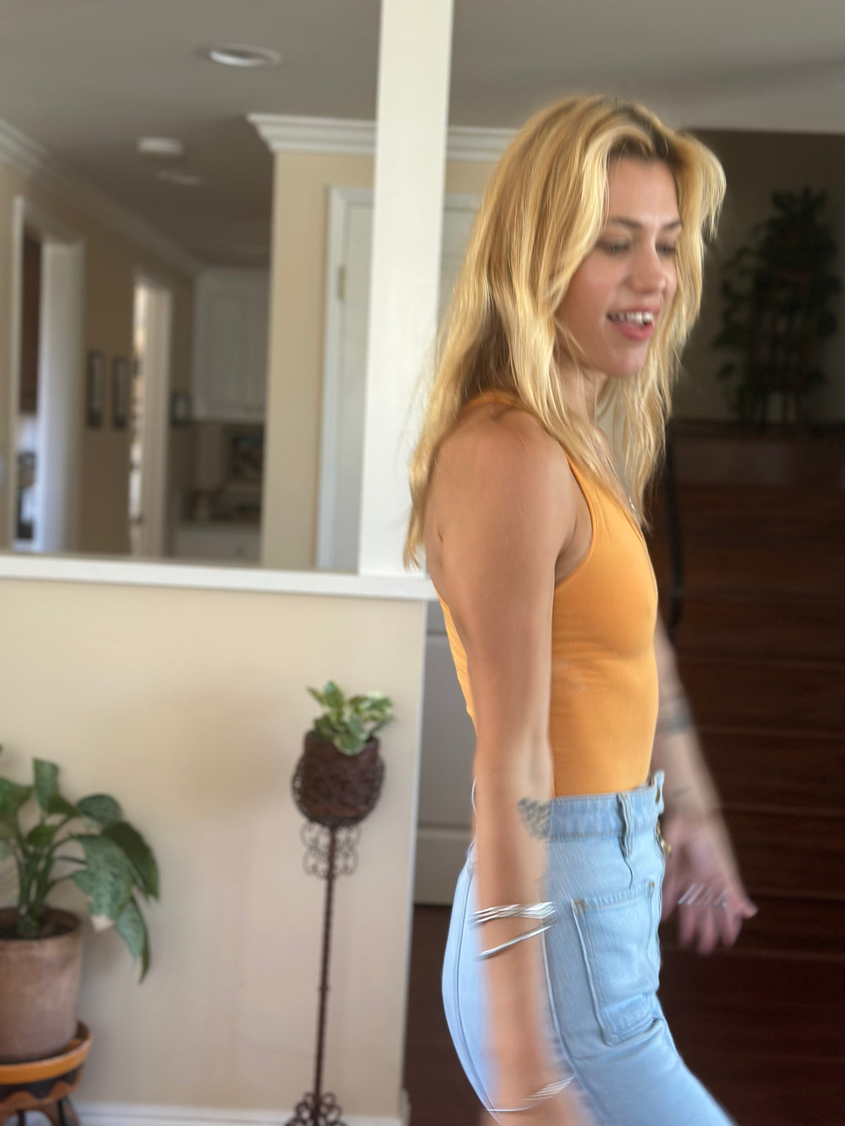 Wild World Bodysuit in tangerine BACK IN STOCK