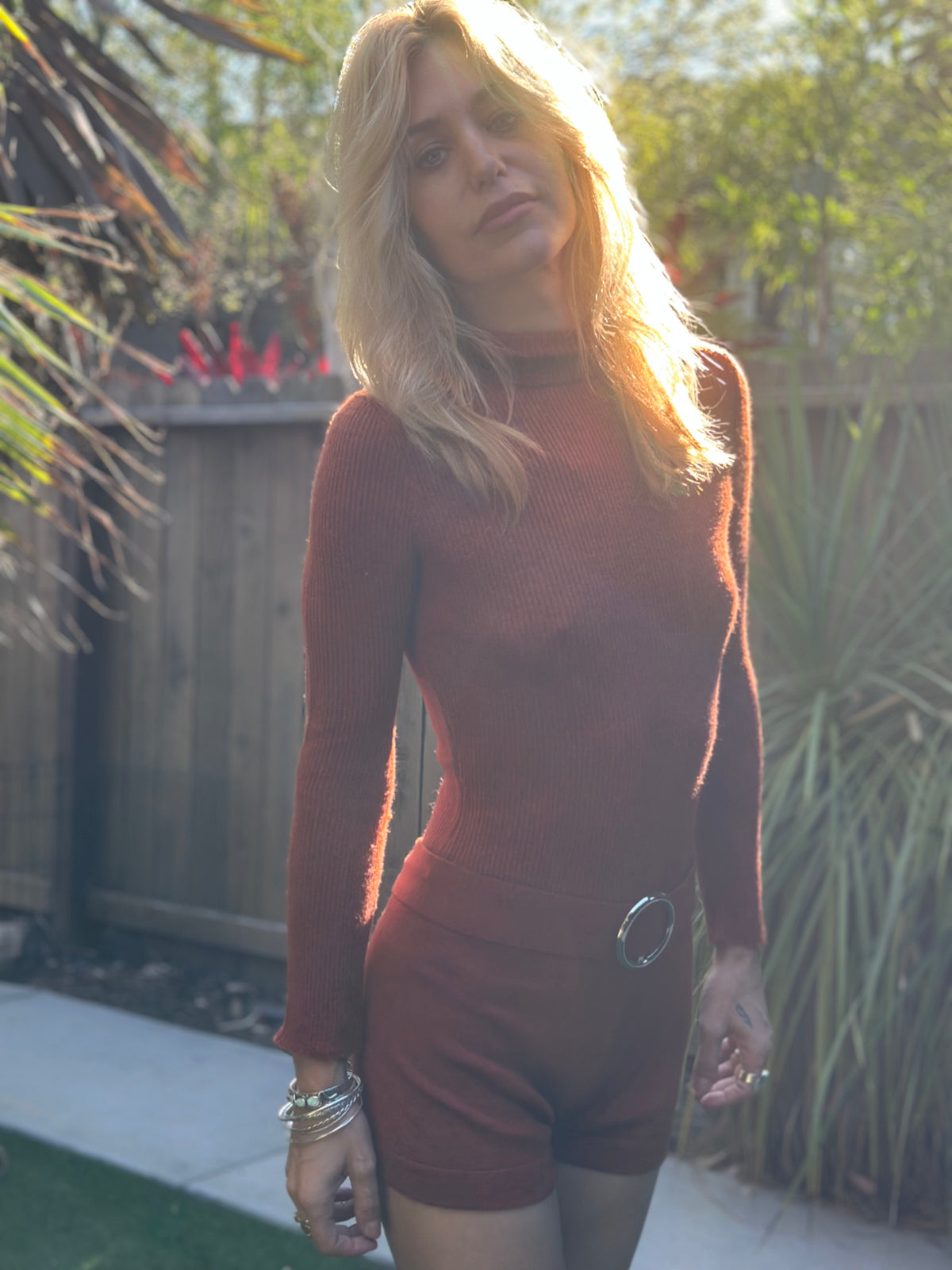 Annie Sweater romper w/ belt