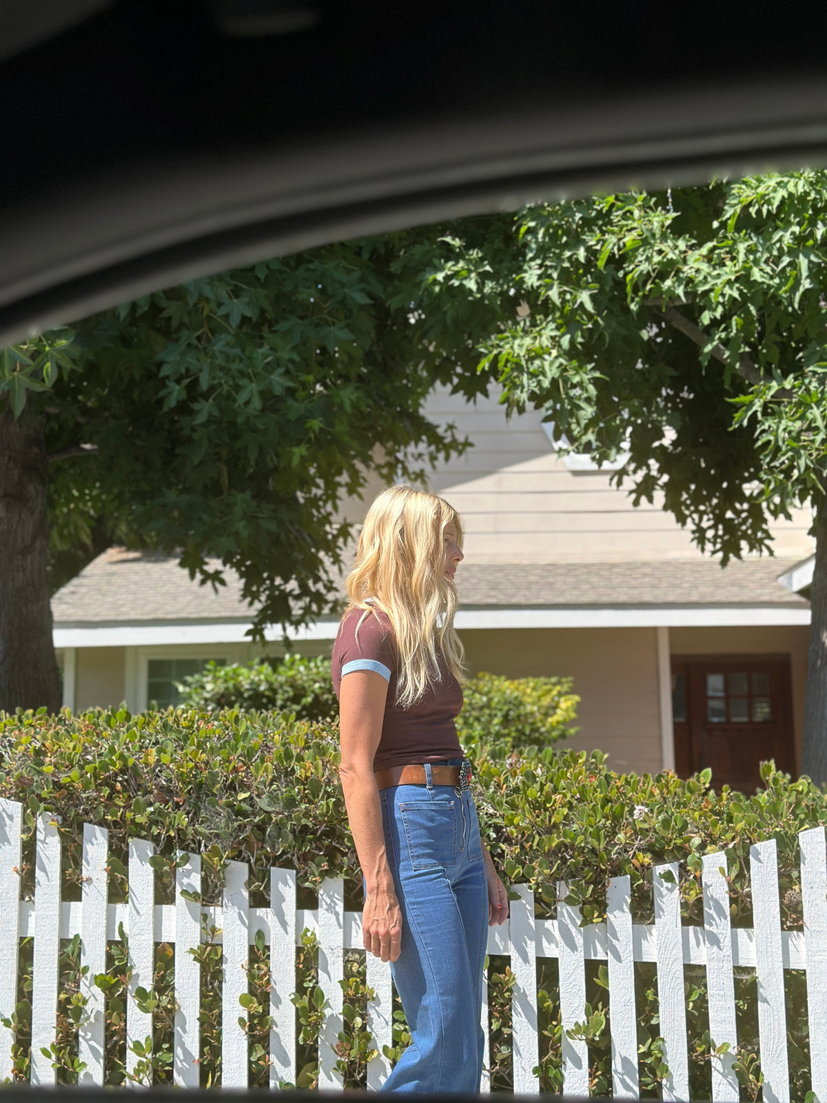 Locals Only ringer in 70's brown/pale blue