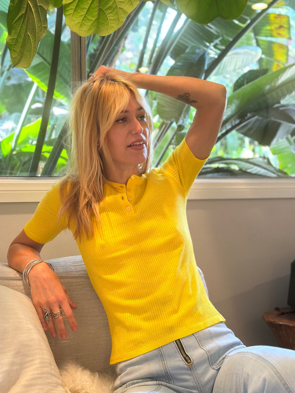Sunshine ribbed henley