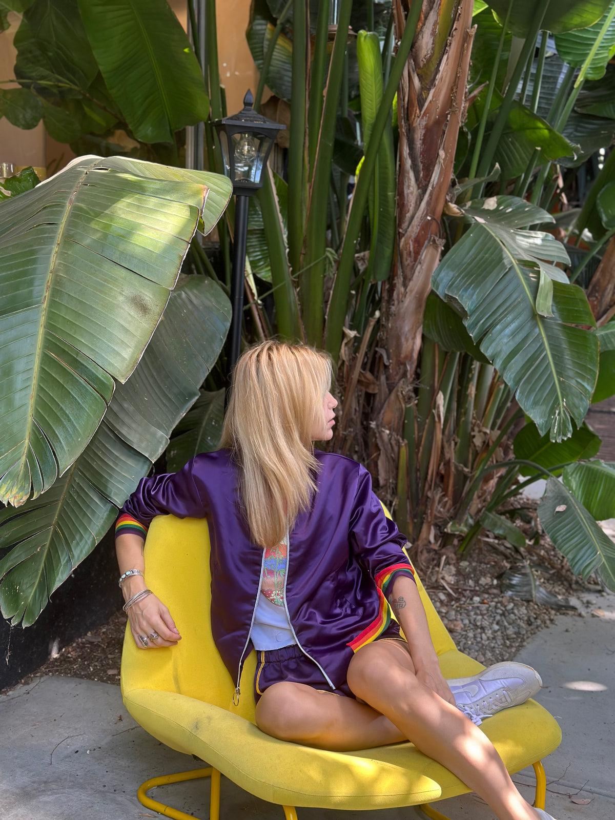 Track Star Satin Set in purple