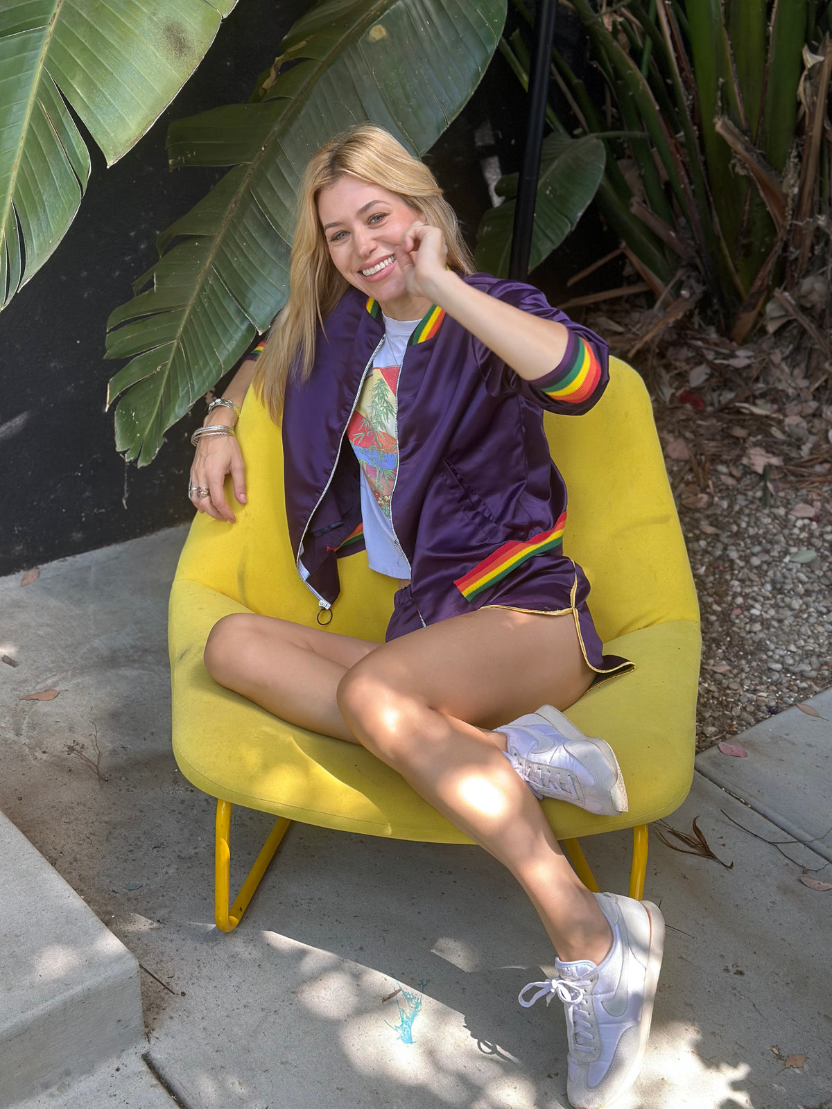 Track Star Satin Set in purple