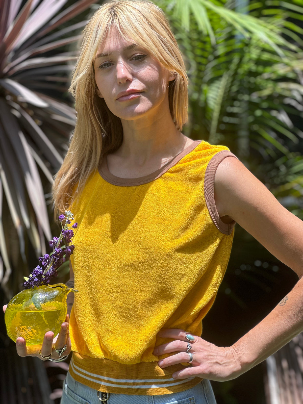 Goldie tank in gold