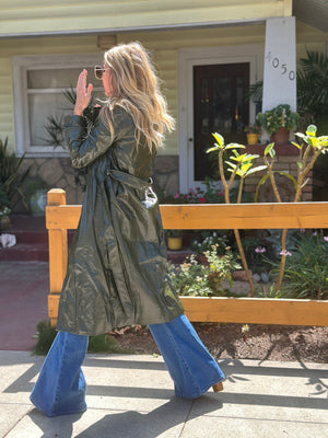 
                  
                    Nouvelle Vague trench in olive
                  
                