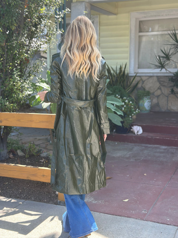 
                  
                    Nouvelle Vague trench in olive
                  
                