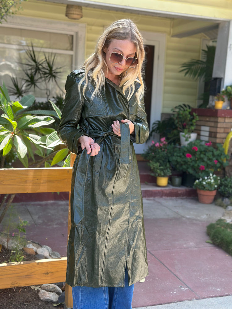 
                  
                    Nouvelle Vague trench in olive
                  
                