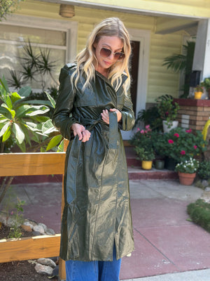 
                  
                    Nouvelle Vague trench in olive
                  
                