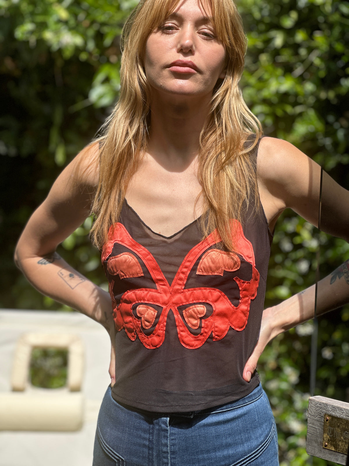 Butterflies Are Free tank in black