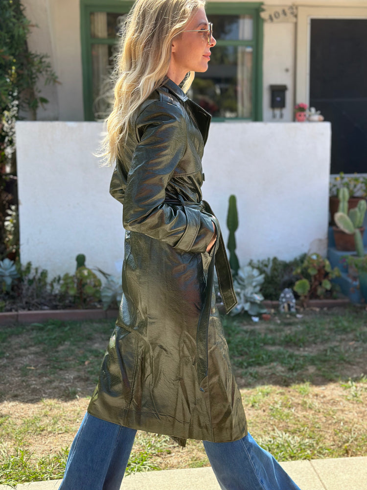 
                  
                    Nouvelle Vague trench in olive
                  
                