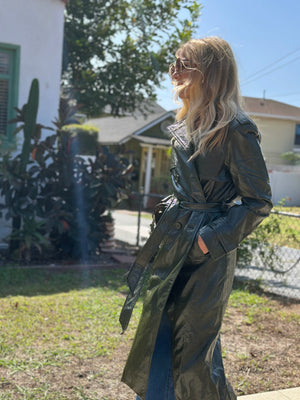 
                  
                    Nouvelle Vague trench in olive
                  
                