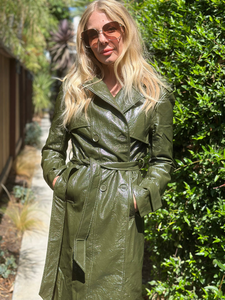 
                  
                    Nouvelle Vague trench in olive
                  
                