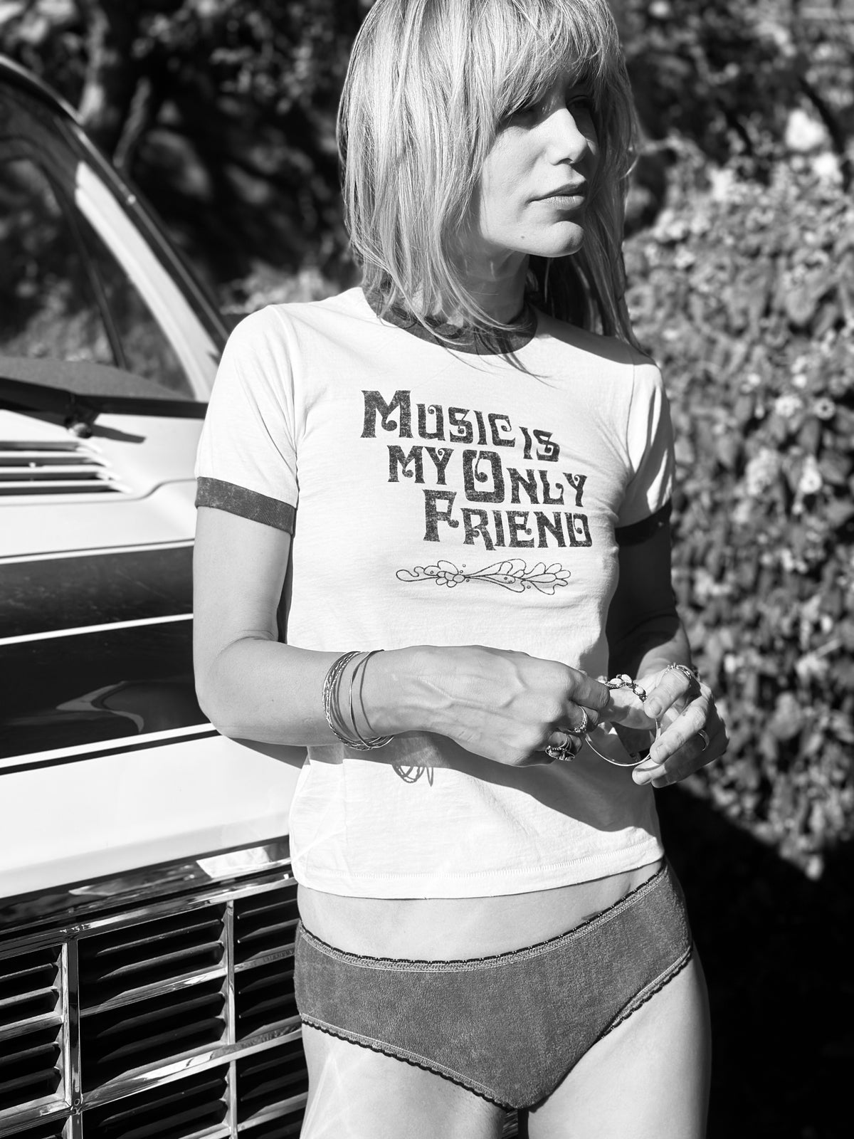 music is my only friend ringer tee