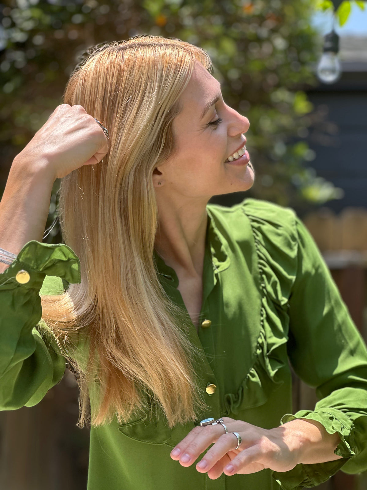 Françoise blouse in green FINAL SALE