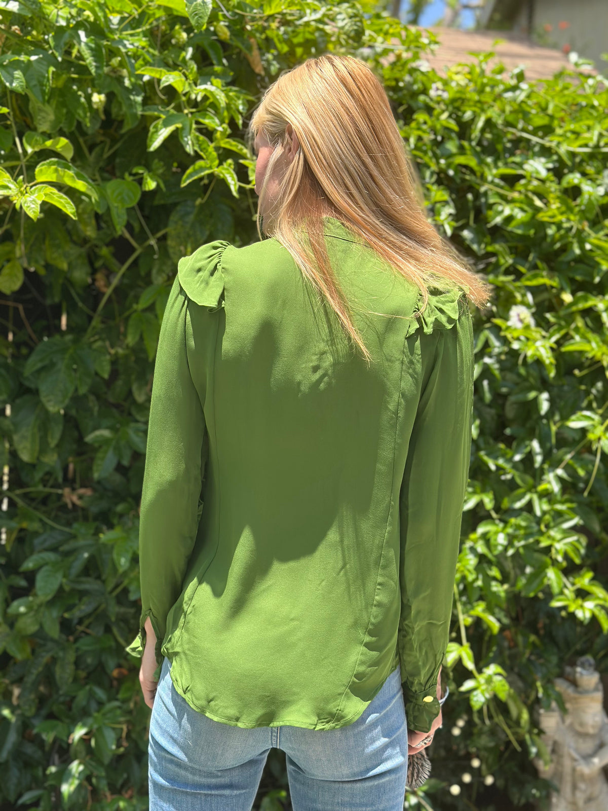 Françoise blouse in green FINAL SALE