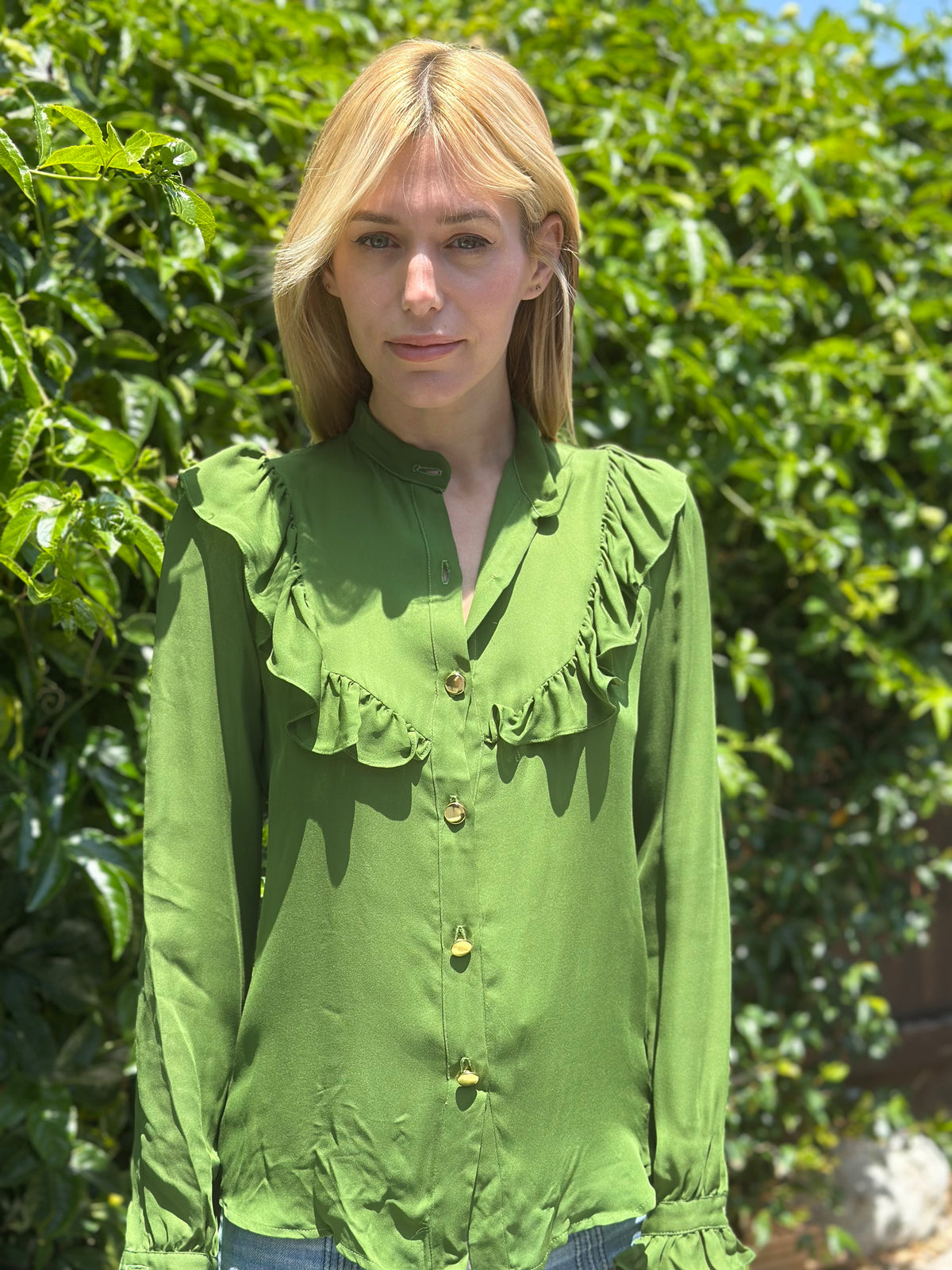 Françoise blouse in green FINAL SALE