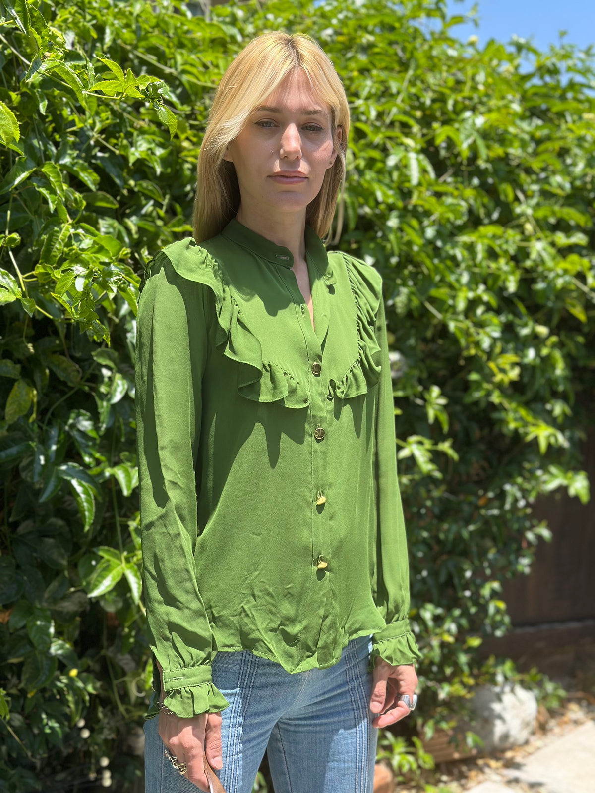 Françoise blouse in green FINAL SALE