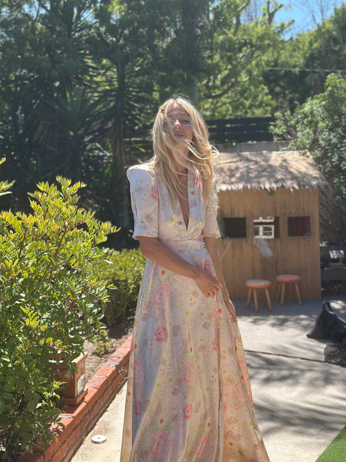 Hollywood Wrap Dress in blossom