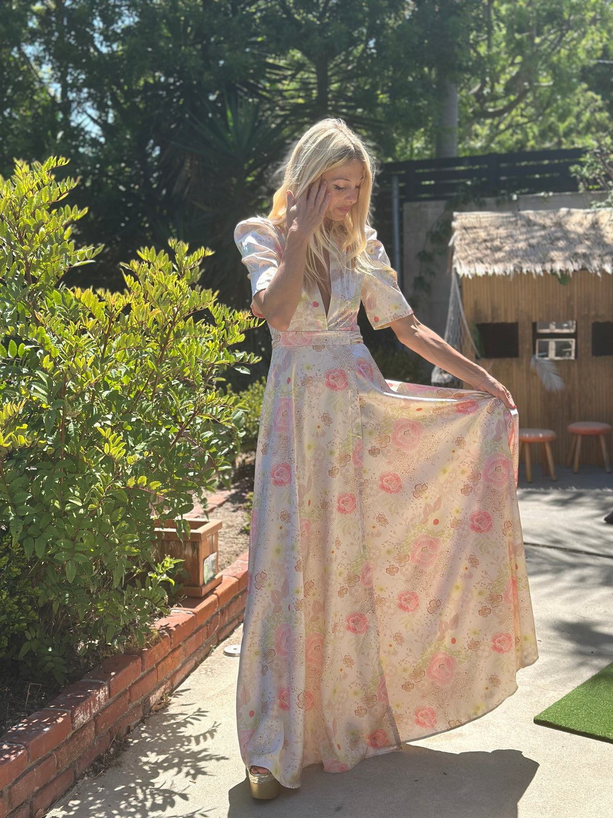 Hollywood Wrap Dress in blossom