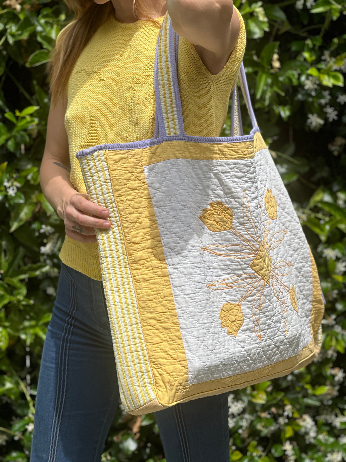 Hello Sunshine quilted tote FINAL SALE