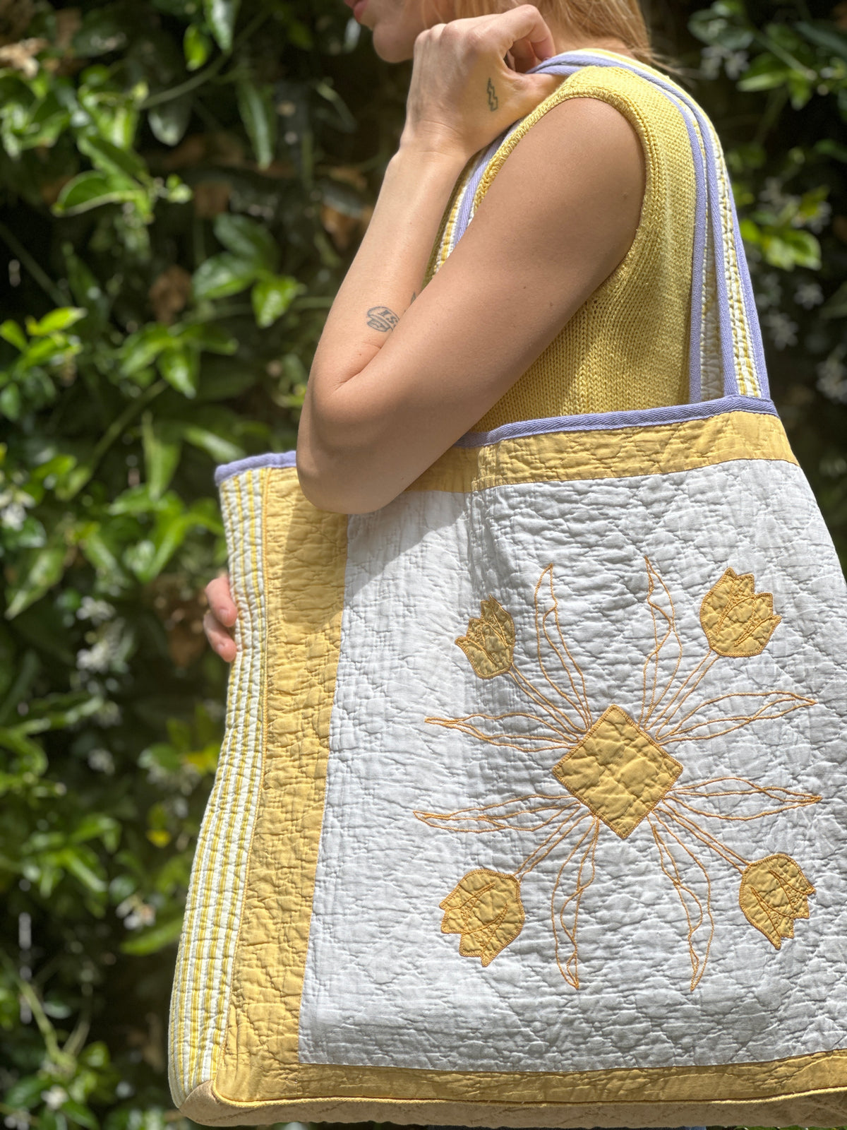 Hello Sunshine quilted tote FINAL SALE