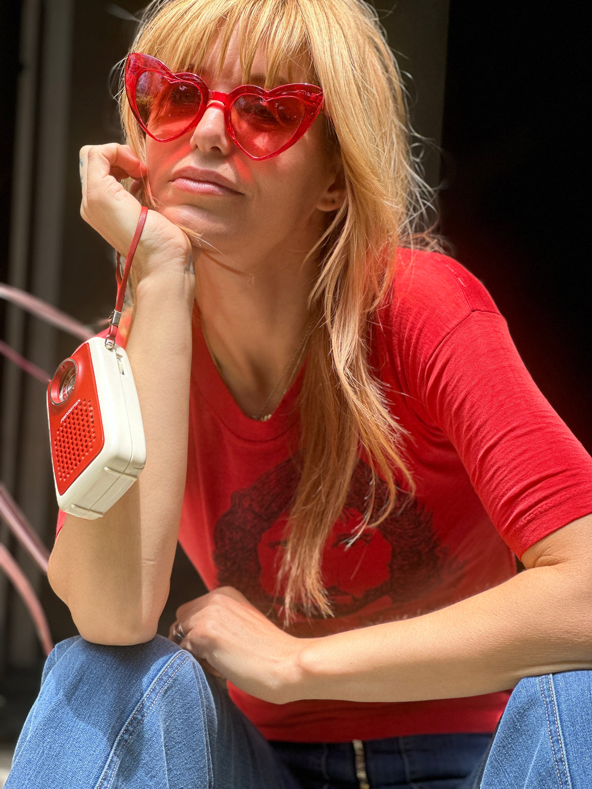 heart of gold sunnies in red