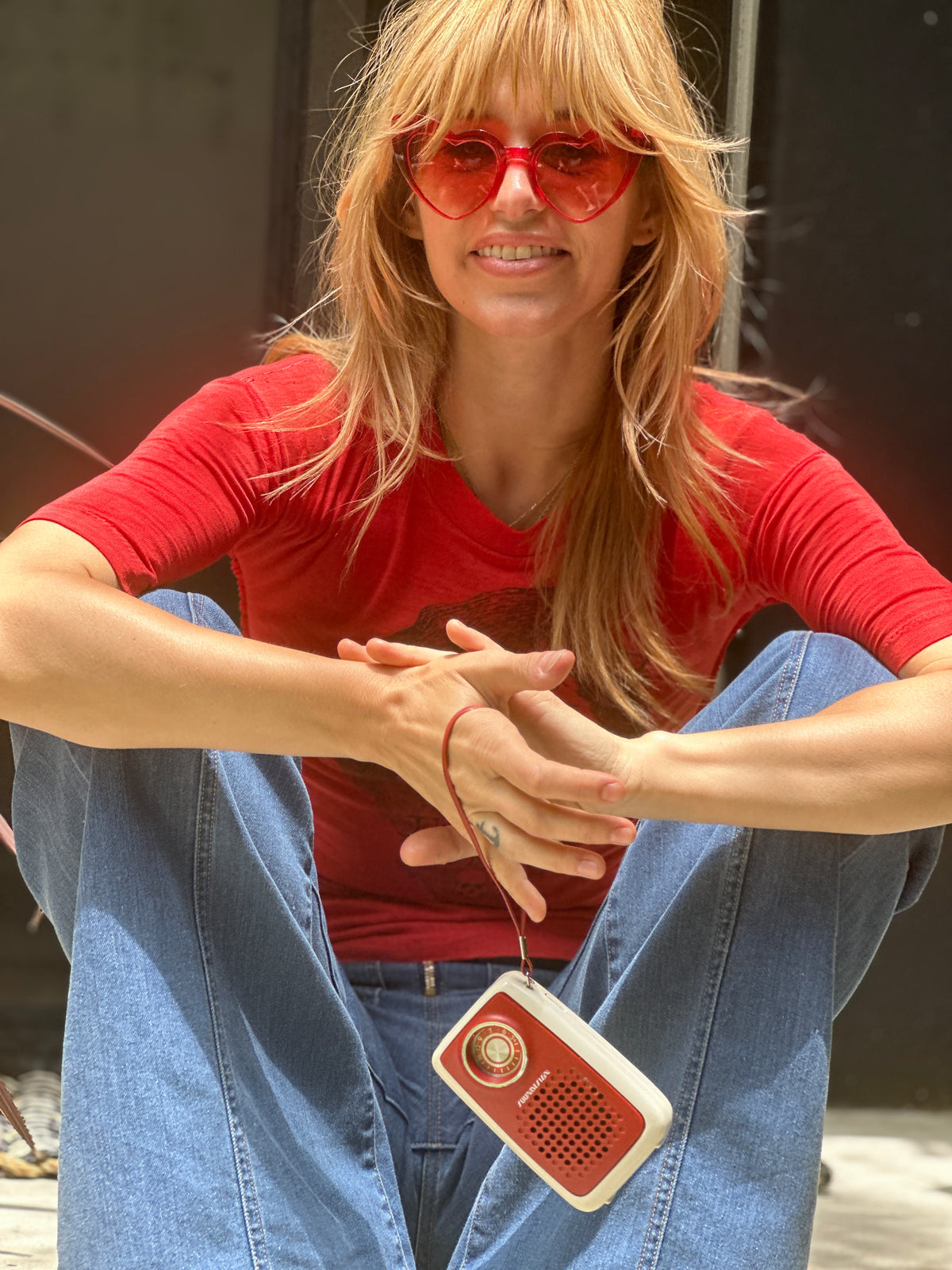 heart of gold sunnies in red