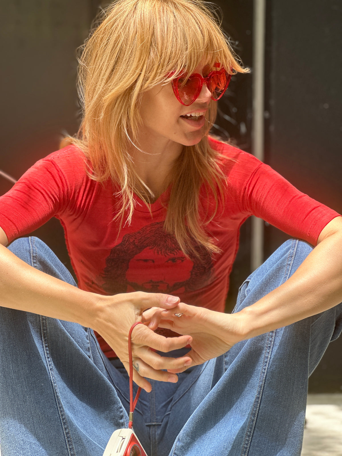 heart of gold sunnies in red